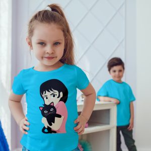 The Girl With a Cat - Comfy - T-Shirt